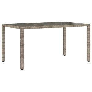 vidaXL Garden Table Grey PE rattan 59.1 x 35.4 x 29.5 in - 1 of 1