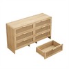 Chery Life 51.18'' Arc Shaped Corner Rattan Cabinet, 6-Drawers Rattan Storage Cabine, for Living Room - 2 of 4