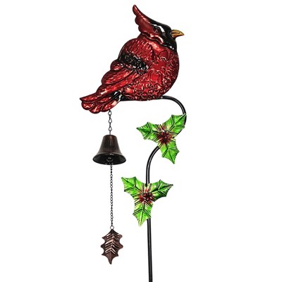 Home & Garden 42.0" Christmas Cardinal With Bell Winter Bird Yard Stake Direct Designs International  -  Decorative Garden Stakes