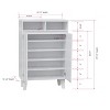 Kings Brand Furniture Elgin Modern 2-Door with Open Shelf Shoe Rack Storage Cabinet, White - 3 of 4