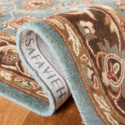 Elegant Traditions Hand-Tufted Wool Rectangular Rug in Blue/Brown - 2' x 3'