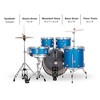Ludwig Accent 5-Piece Drum Kit With 20" Bass Drum, Hardware and Cymbals Blue Sparkle - 2 of 3
