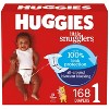 Huggies Little Snugglers 168 Count/Size1 Disposable Diapers + 148 Count/Size 2 Disposable Diapers + 768 Count Natural Care Baby Wipes - 2 of 4