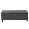 PAGED 50 Inch Fabric Storage Ottoman Bench, Modern End of Bed Bench with Button Tufted Cushion for Living Room, Bedroom, Entryway - 3 of 4
