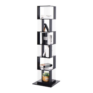 LIVAREEmlen 6 Tier Rotating Bookshelf, Floor Rack Simple Bookcase with Acrylic Plate Student Multi-Function Creative Bookshelf for Living Room - 1 of 4