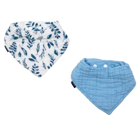 Bebe Au Lait 2pk Muslin Bandana Bib Set - Just Be & Leaves : Target