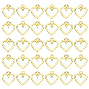 Unique Bargains Metal Bulk Elegant DIY Crafts Jewelry Making Heart Pendant 100 Pcs - 1 of 4