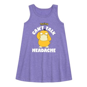 - Pokémon - Psyduck Headache Graphic Sleeveless Aline Dress - 1 of 3