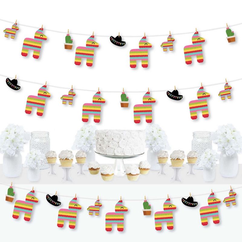 Big Dot of Happiness Let's Fiesta - Fiesta DIY Party Decorations - Clothespin Garland Banner - 44 Pieces, 1 of 7