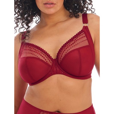 Curvy Couture Women's Solid Sheer Mesh Full Coverage Unlined Underwire Bra  Crantastic 34H