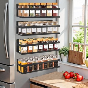 Magnetic Spice Rack Organizer for Fridge Seasoning Organizer for Kitchen Storage With Screw Magnetic Shelf - 1 of 4