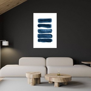 iCanvas Watercolor Brush Strokes Navy Blue by Nouveau Prints Canvas Print Wall Art - 1 of 3