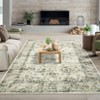 Washable Vintage Floral Living Room Rugs, Distressed Print Non Slip Bedroom Carpet, Retro Accent Large Dining Room Kitchen Rugs for Home Office - 2 of 4