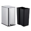 2.64 Gal/10L Slim Bathroom Trash Can, Stainless Steel Step-On Garbage Bin with Soft-Close Lid & Removable Inner Bucket, Narrow Recycle Bin - 3 of 4