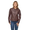 Women's Faux Leather Scuba Moto Biker Jacket - S.E.B. By SEBBY - 4 of 4
