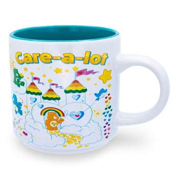 Silver Buffalo Care Bears "Care-A-Lot"  Allover Icons Ceramic Coffee Mug | Holds 13 Ounces
