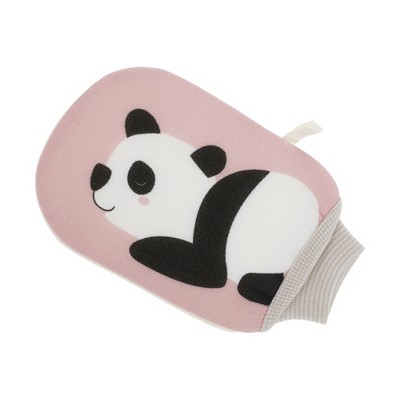 Unique Bargains Cute Panda Shower Gloves for Bathroom 9.06"x5.51" Pink 1 Pc