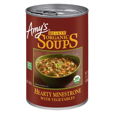 Amy's Organic Hearty Minestrone with Vegetables, 14.1 oz, Pack of 4