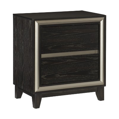 NicBex 2 Drawer Dresser for Bedroom,Chest of Drawers with Grooves Cutouts Pulls Design,Modern Freestanding Dresser,Storage Dressers for Bedroom,Ebony