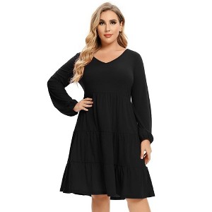 Wrap Midi Dresses A-Line Flare Casual Short Dresses - 1 of 1