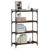 vidaXL Bookcase 4-Tier Smoked Oak 31.5 in.x11.8 in.x47.2 in. Engineered Wood - 3 of 4