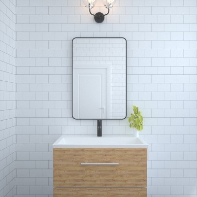 Aluminum Framed Rounded Rectangle Bathroom Wall Mirror,Vanity Mirror