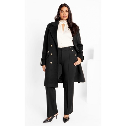 Women's Plus Size Gillian Coat - black | CITY CHIC - image 1 of 4