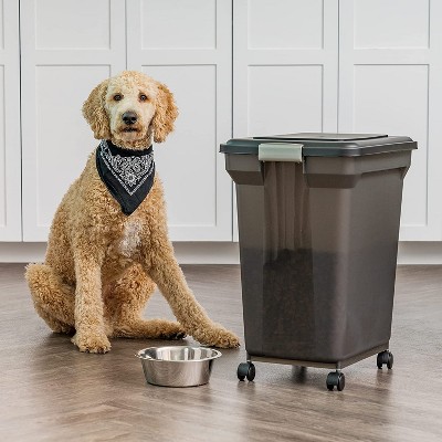 Black 67-Quart Airtight Plastic Pet Food Storage Container