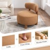 Kumasinova Teddy Fabric Wingback Accent Chair, Armless Chair with Curved Backrest & Solid Wooden Legs, Upholstered Side Chair/Reading Chair - 2 of 4
