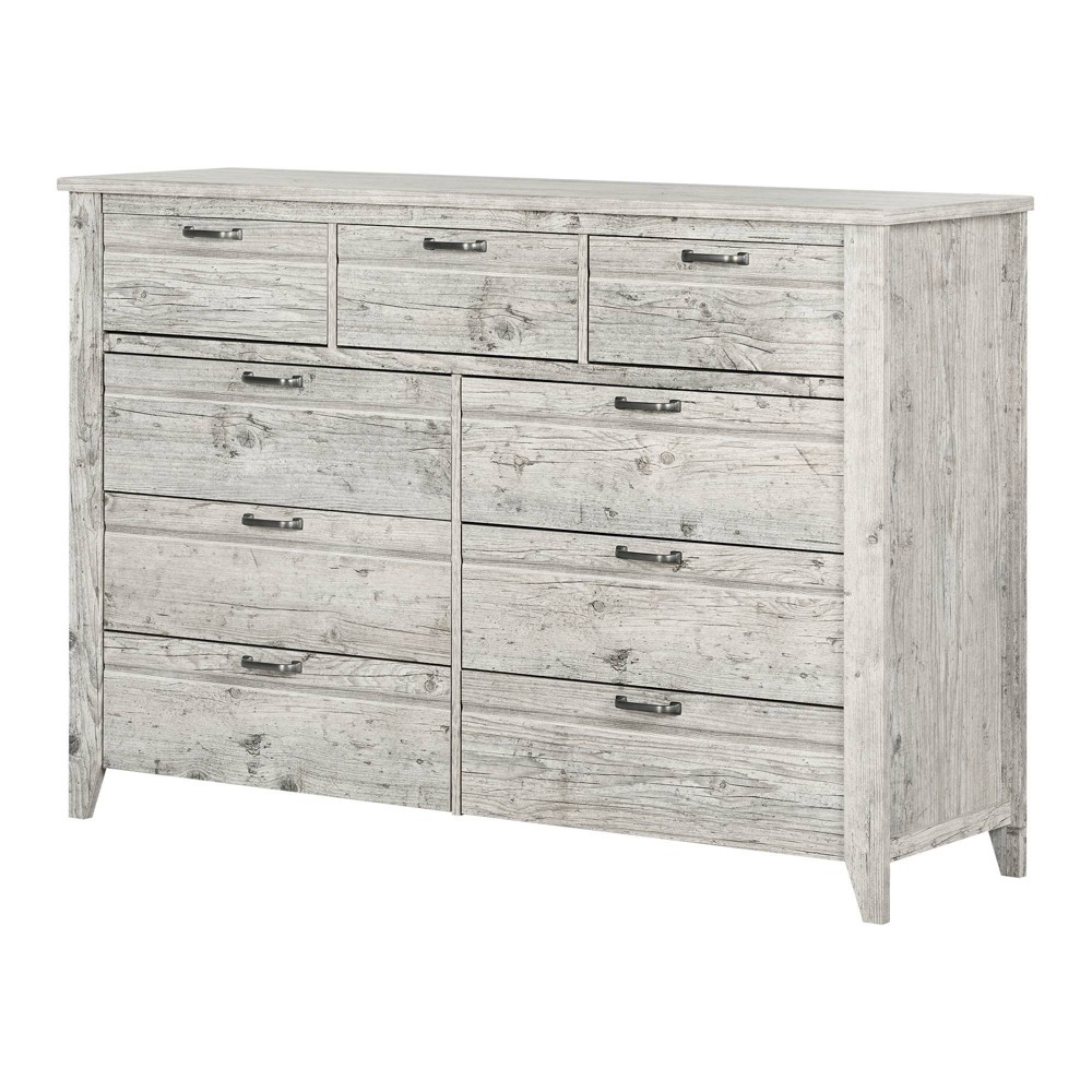 Photos - Dresser / Chests of Drawers Lionel 9 Drawer Double Dresser Natural White - South Shore
