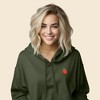 Dalix Strawberry Embroidered Fleece Cropped Hoodie Cold Fall Winter Women - 3 of 4