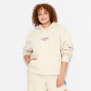 Adult Poppi Stay Juicy Graphic Hoodie Sweatshirt - Beige - 1 of 4