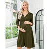 Maternity Dress Women's Velvet Retro V-Neck A-Line Sexy Photoshoot Dress Holiday Dress Evening Dress Wedding Guest Green Velvet7vLarge - 2 of 4