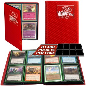 Monster Binder - 4 Pocket Trading Card Album - Holofoil Red (Anti-Theft Pockets Hold 160+ Yugioh  Pokemon  Magic The Gathering Cards) - 1 of 4