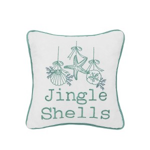 C&F Home 10" x 10" Jingle Shells Christmas Pillow - 1 of 4