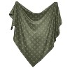 Sweet Jojo Designs Gender Neutral Swaddle Baby Blanket Jungle Green and White - 2 of 4