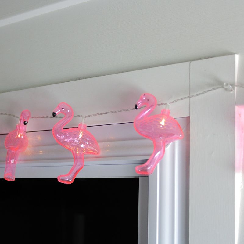 Northlight 10ct Battery Operated Flamingo Summer LED String Lights Warm White - 4.5' Clear Wire, 2 of 4
