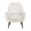 Velvet Mid-Century Arm Chair with Coil Spring Seat, Foam Cushion, and Solid Wood Legs - 2 of 4