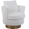 Teddy Fabric Swivel Bucket Chair, Living Room Armchair with Gold Metal Base - ModernLuxe - 2 of 4