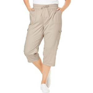 Woman Within Convertible Length Cargo Capri/Bermuda - 1 of 4