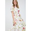 August Sky Women's Split Neck Smocked Tiered Floral Midi Dress - 4 of 4
