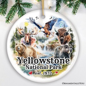 Artistically Vibrant Yellowstone National Park Ornament, Wildlife and Nature Souvenir Gift| OrnamentallyYou - 1 of 4