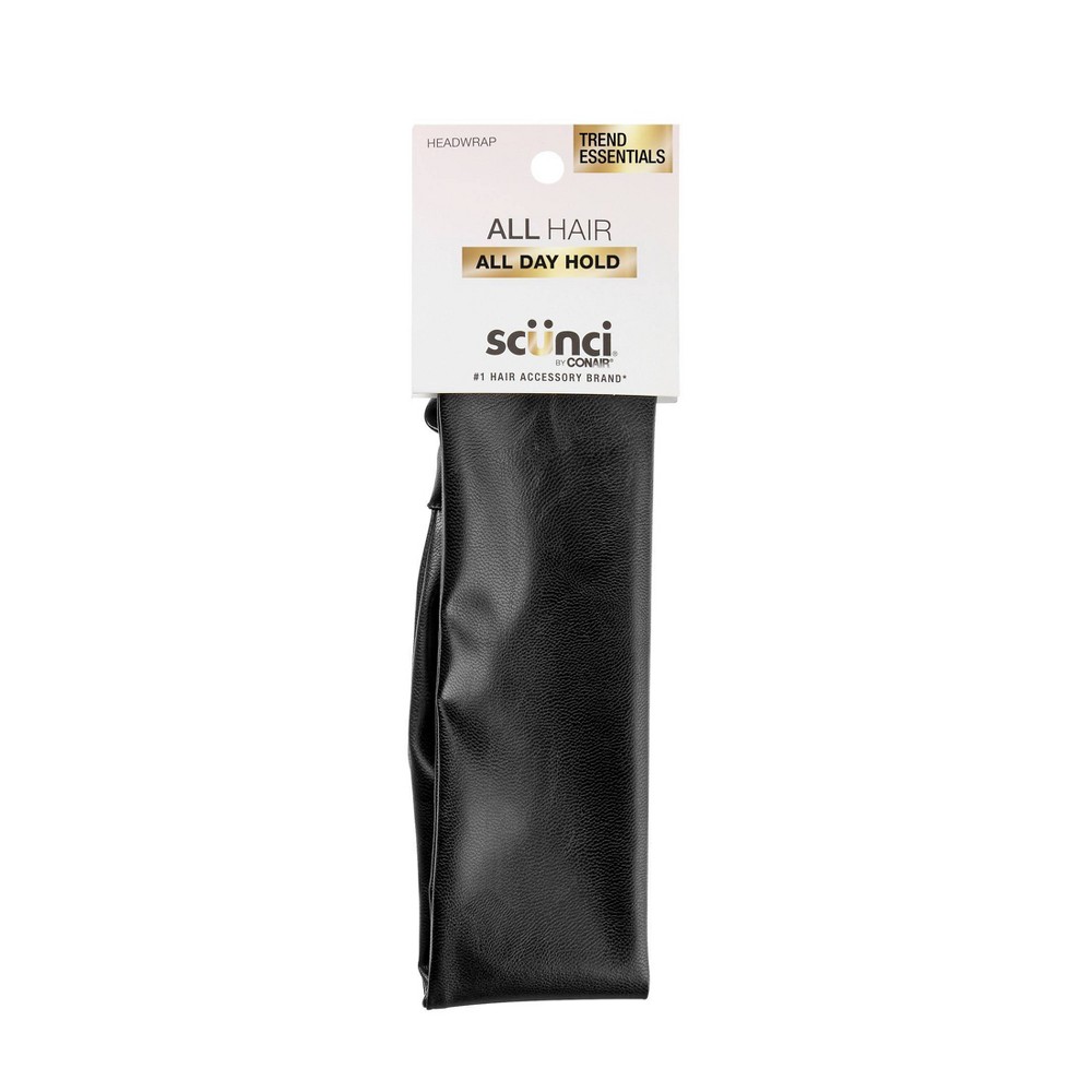 scünci Faux Leather Headwrap - Black - All Hair