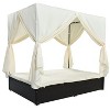 Isabel PE Wicker Patio Daybed with Canopy, Outdoor Furniture with Adjustable Seats, Daybed Queen Bed Tanning Near Me - Maison Boucle - 4 of 4