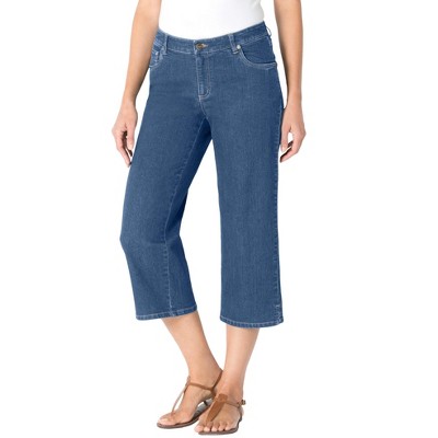 Woman Within Women's Plus Size Petite Capri Stretch Denim Jean
