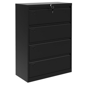 Drawer File Cabinet with Lock, Metal Lateral Filing Cabinet on Wheels, Heavy Duty File Storage for Letter/Legal Documents, Home Office - 1 of 4