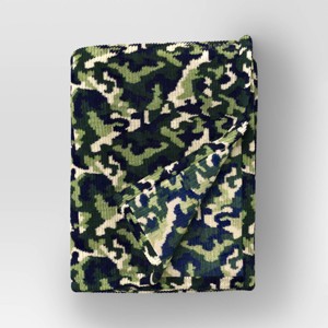 Printed Ribbed Plush Throw Blanket - Room Essentials™ - 1 of 4