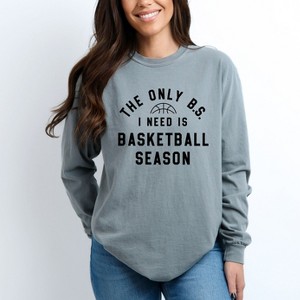 Simply Sage Market Women's Basketball Season BS Long Sleeve Garment Dyed Tee - 1 of 4