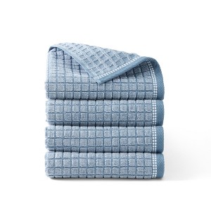TOWN & COUNTRY EVERYDAY 4-Piece Textured Windowpane Hand Towel Set - 1 of 4
