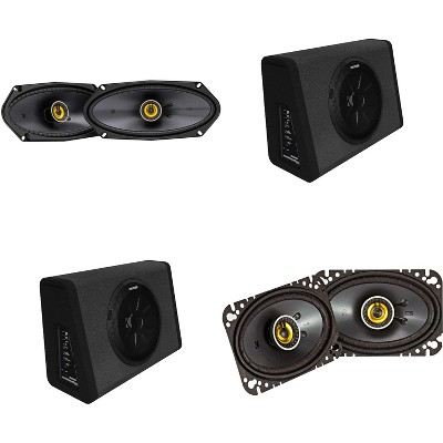 Kicker (2) 11PT250 Powered Truck Enclosure & 50CSC4104 4x10", 46CSC464 4x6" Bundle
